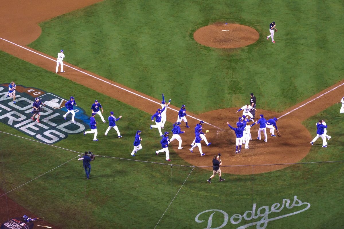 LA Dodgers celebrating World Series