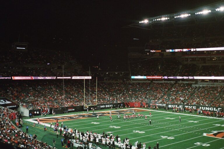 A football stadium filled with lots of people